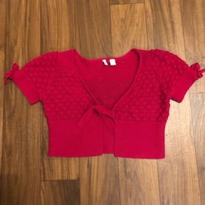Anthropologie Moth cropped red cardigan S